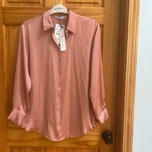 NWT!! Zara Rose Silky Button-Up